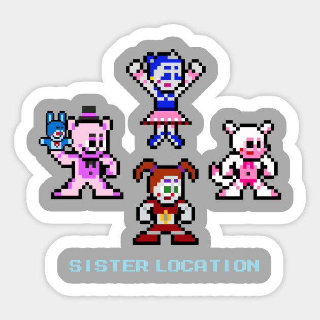 8-Bit Sister Location (Five Nights at Freddy's) Sticker by 8-BitHero